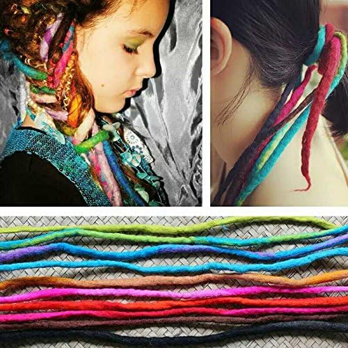 DEEKA 100% Wool & All Handmade Dreadlocks Extensions/Braiding Hair/Reggae Hair from Nepal for Hippie Tribal