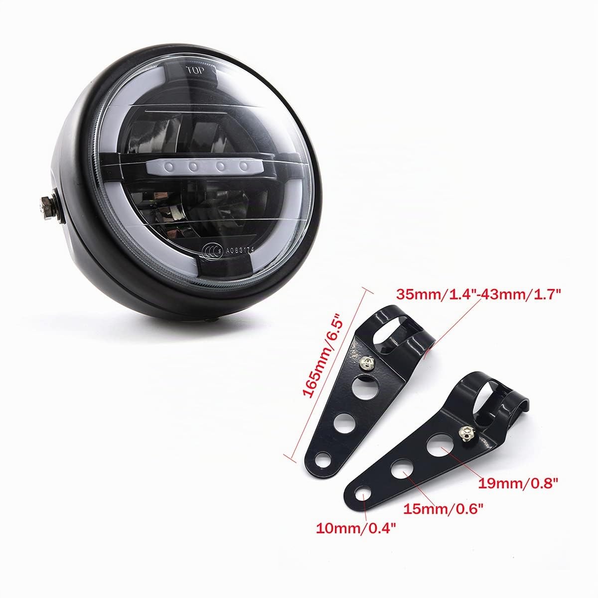 Fari moto Fari a LED universali da 7'' con luci di marcia diurna per Cafe Racer Bobber Chopper