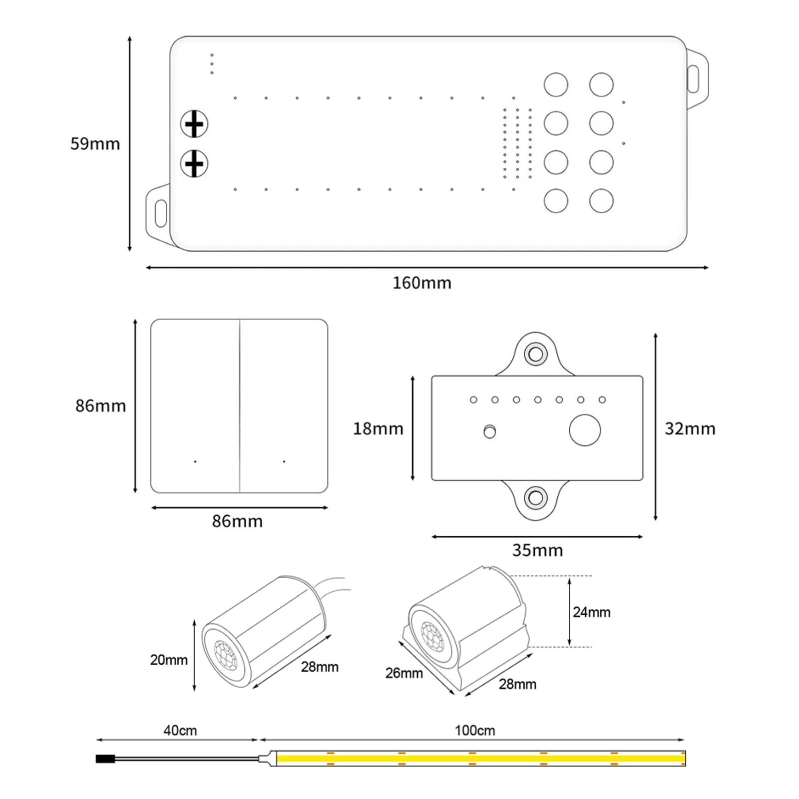 Éclairage d’escalier Intelligent LED, 12 marches, détecteur de Mouvement PIR, kit LED COB 3000K, éclairage Automatique pour escalier intérieur