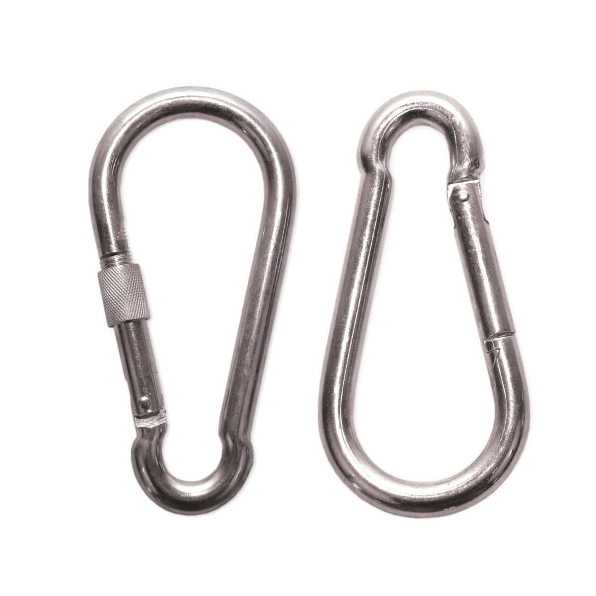 Seilwerk STANKE 50x Mosquetón de seguridad de acero galvanizado, DIN 5299 C, tamaño 9x90 mm