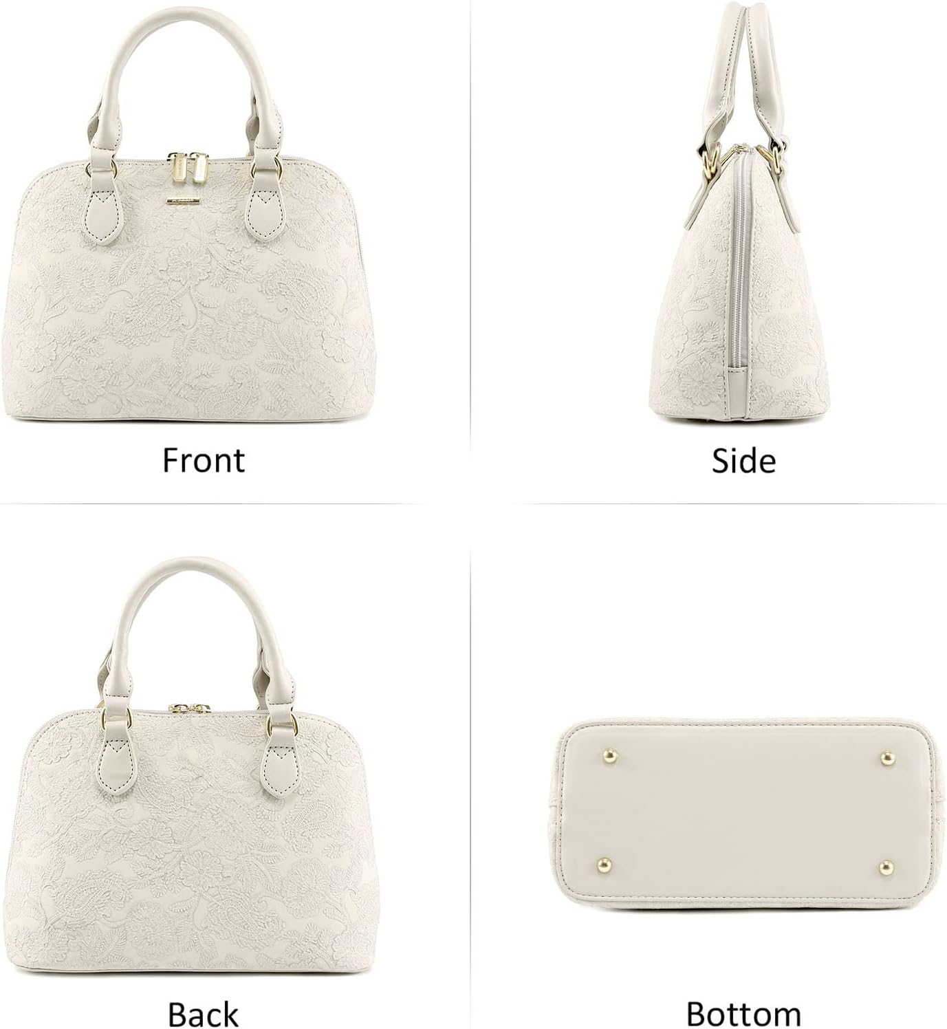 LOVEVOOK Small Purse Crossbody Bags for Women Trendy Top-handle Handbags Fashion Satchel Bag Cream-Flower - Image 6