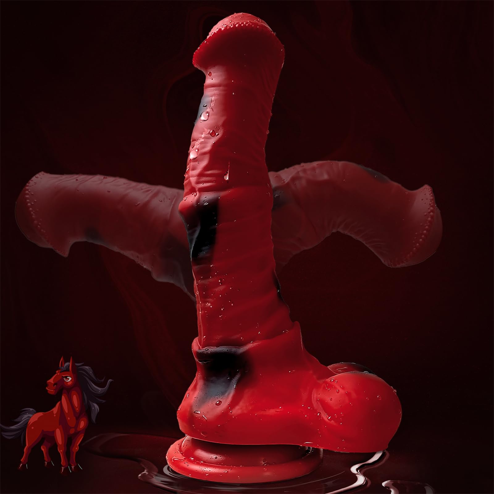 Dildo extra large mostro fantasia animale cavallo pene silicone anale plug anale dildo classico dildo for donne uomini(L)