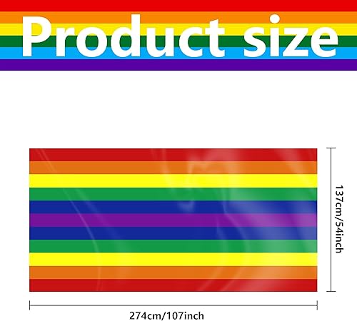 Miniatura 2 de Paquete de 6 manteles rectangulares de plástico impermeables de 107 x 54 pulgadas, para fiestas de cumpleaños, mes del orgullo, fiestas temáticas