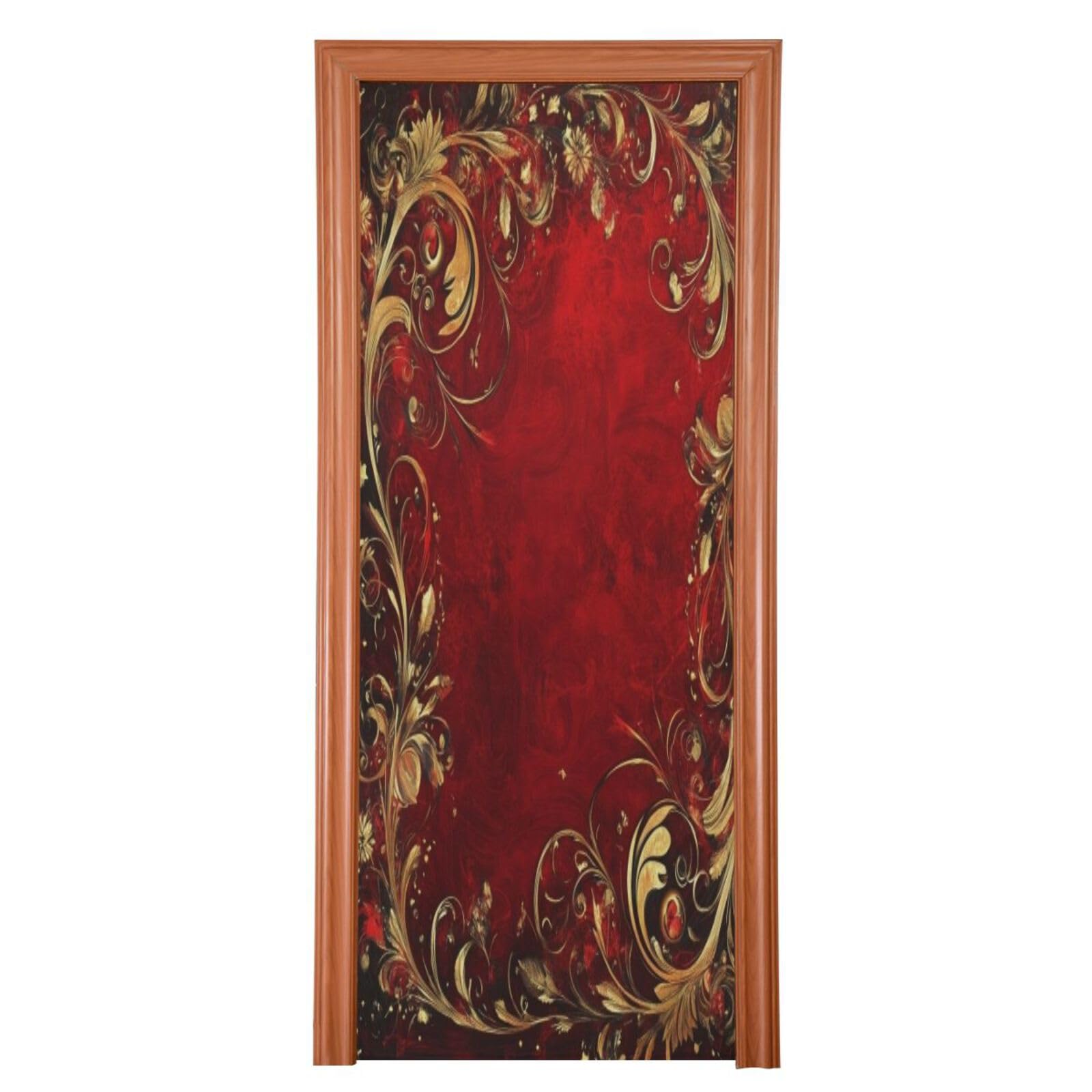 J JOYSAY Red Christmas Door Decorations Door Cover Xmas Door Cover Xmas Door Decorations Indoor for House Party Supplies,36x98 in