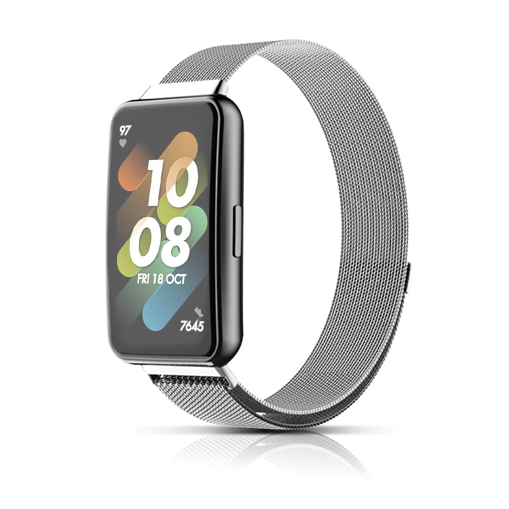 MIJOBS Metall-Armband Für Huawei Band 7 – Edelstahl Ersatzband Mit Verstellbarer Länge
