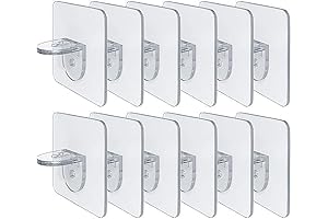 Punch-Free Nail-Free Self Adhesive Shelves Clips, Self Adhesive Shelf Support Peg Bracket,...