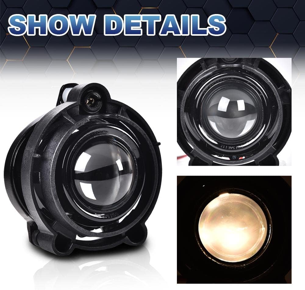 PIT66 Front Bumper Fog Light, Compatible with 2010-2016 Chevy Equinox L/LT/LTZ/LS 2.4L/3.6L Left+Right Clear Bumper Fog Lights Driving Lamps Fog Lamp Accessories, faros antiniebla