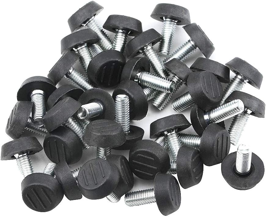 TOVOT 32 pies de nivelación de muebles M8 × 0.049 in (paso) patas de mesa atornillables para muebles niveladores de muebles ajustables para gabinete