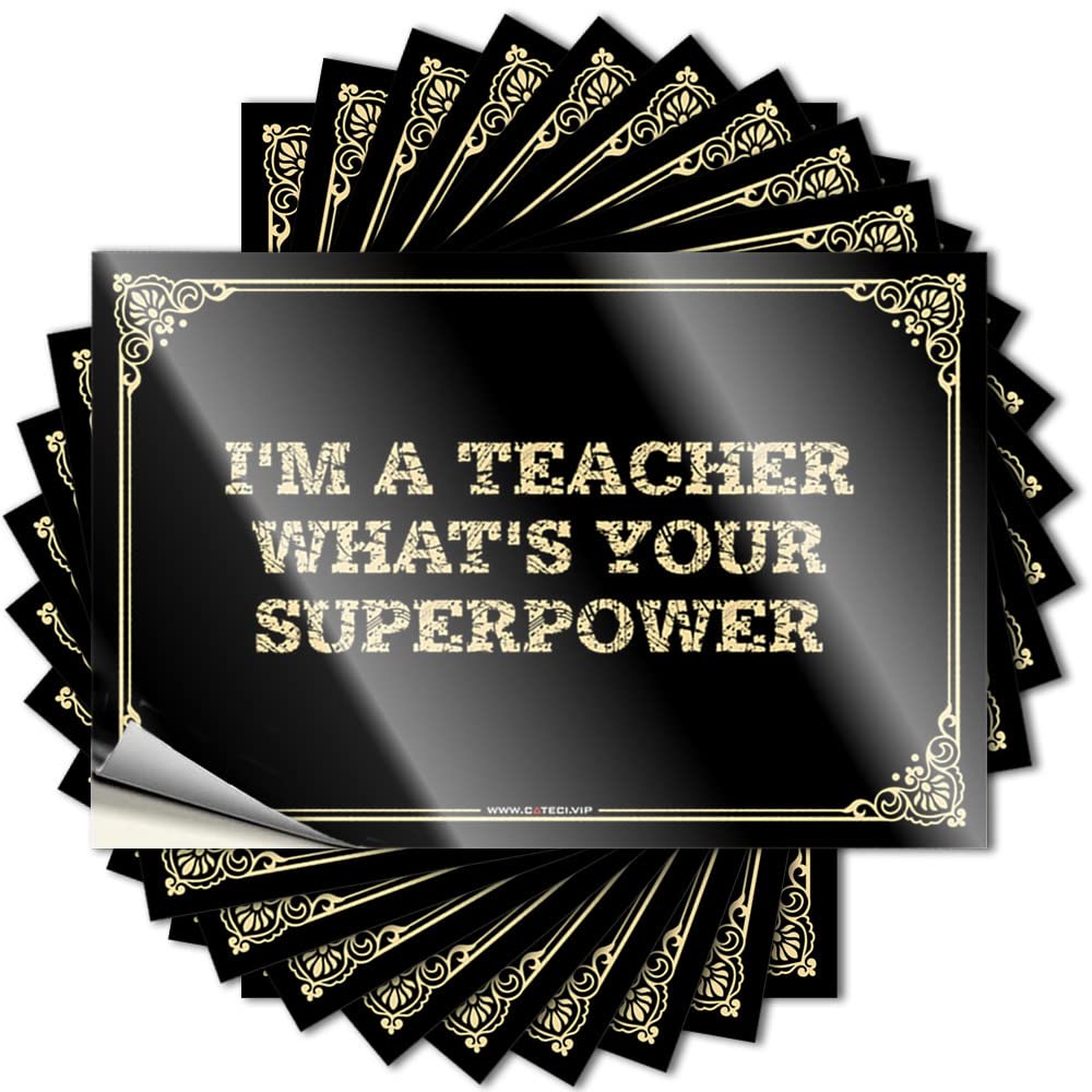 Funny Sticker Coastal, Dry Hard I'm A Teacher What's Your Superpower | Farmhouse(8X12CM)