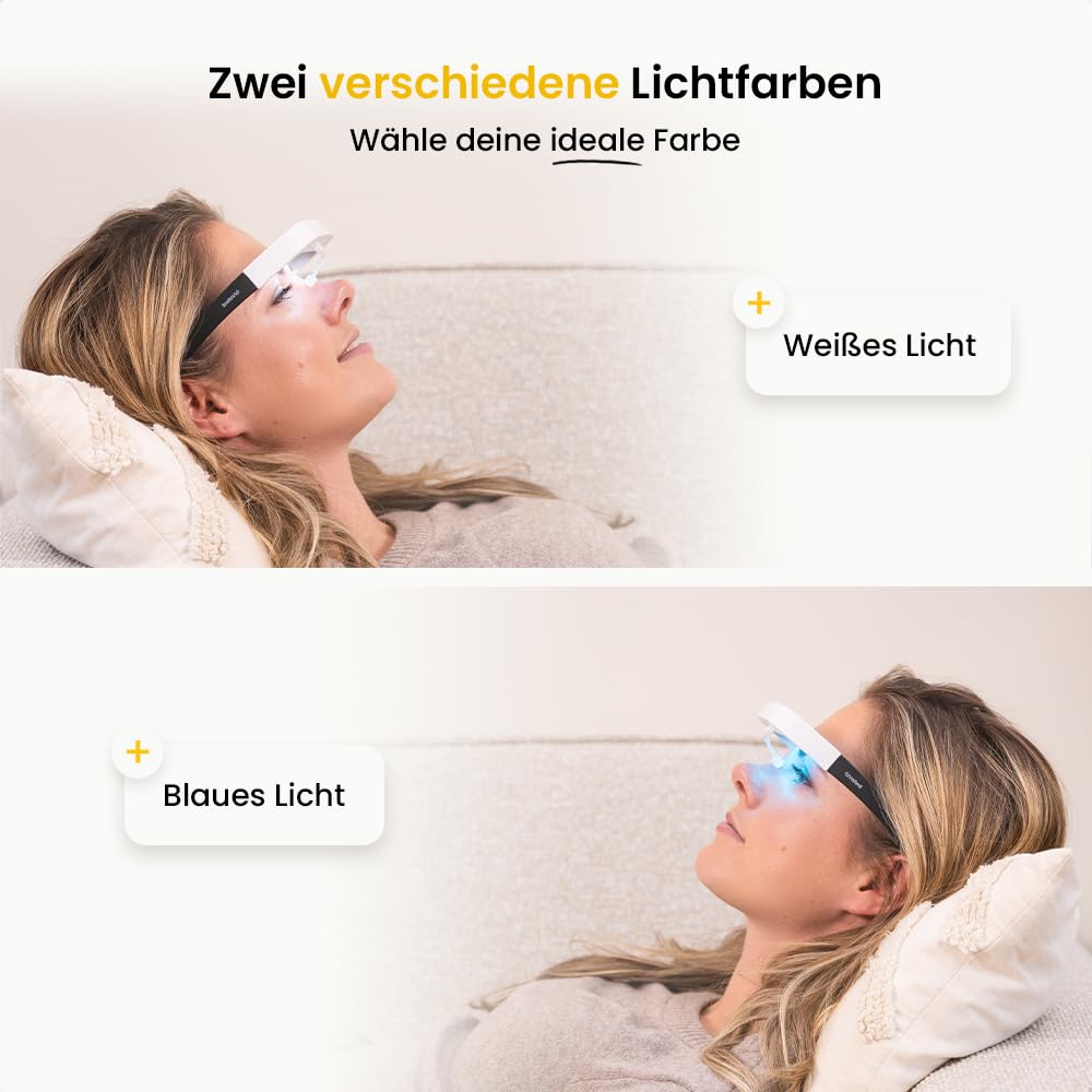 BrellaVio Tageslichtbrille PRO - Alternative zu 12.000 Lux Tageslichtlampe - UV-freie LED Tageslicht Simulation Brille