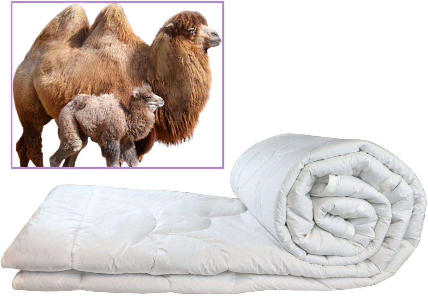 100% Natural Camel Wool Filled Comforter, Thick Duvet for Winter (Twin, 66x86)