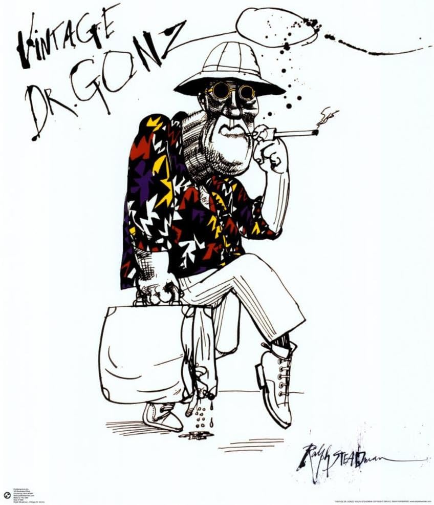 Fear And Loathing In Las Vegas Poster by Ralph Steadman 24 x 28in