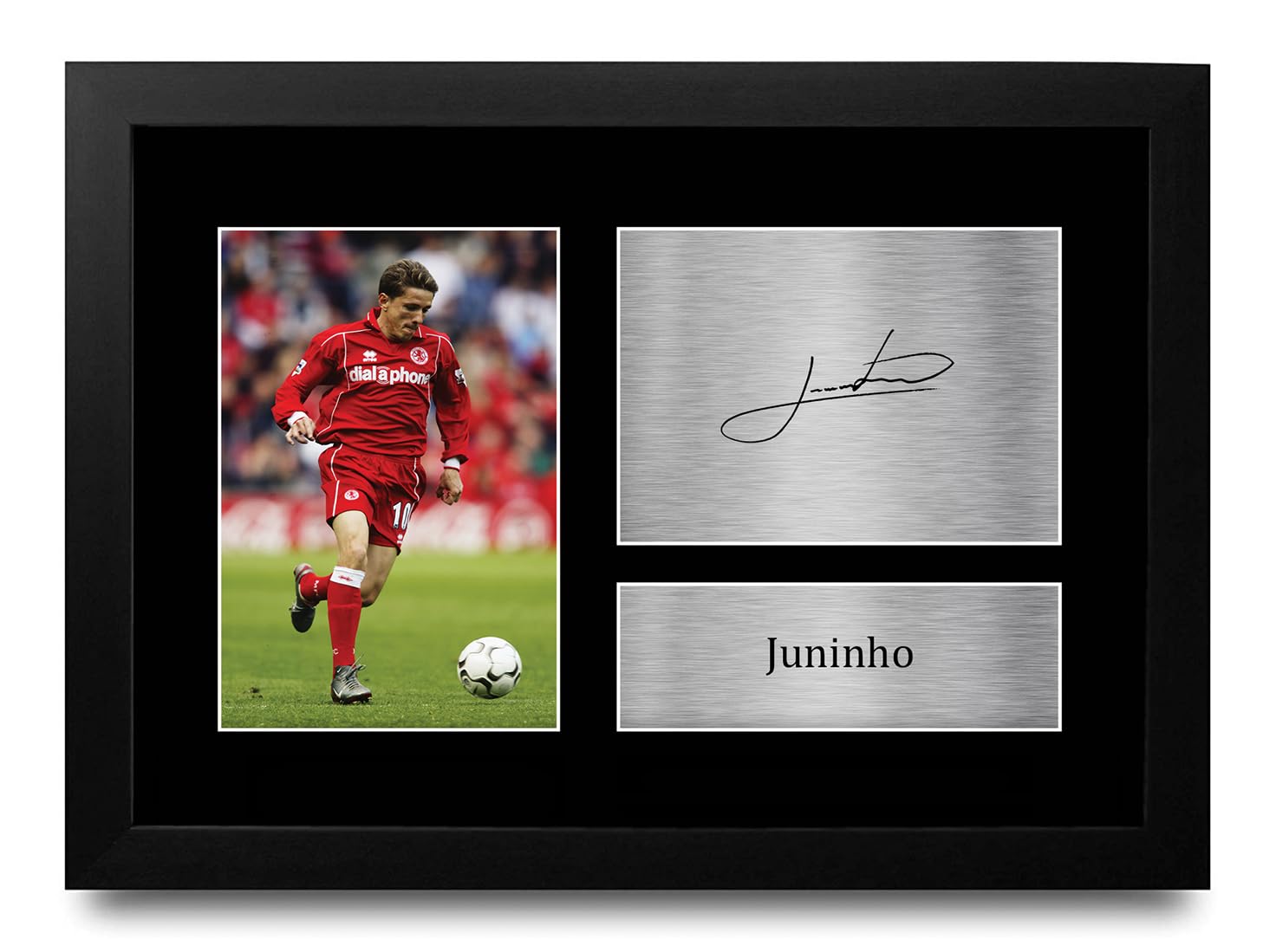 HWC Trading Juninho Middlesbrough Gifts Printed Signed Autograph Picture for Football Fans and Supporters - A4 Framed — image 1