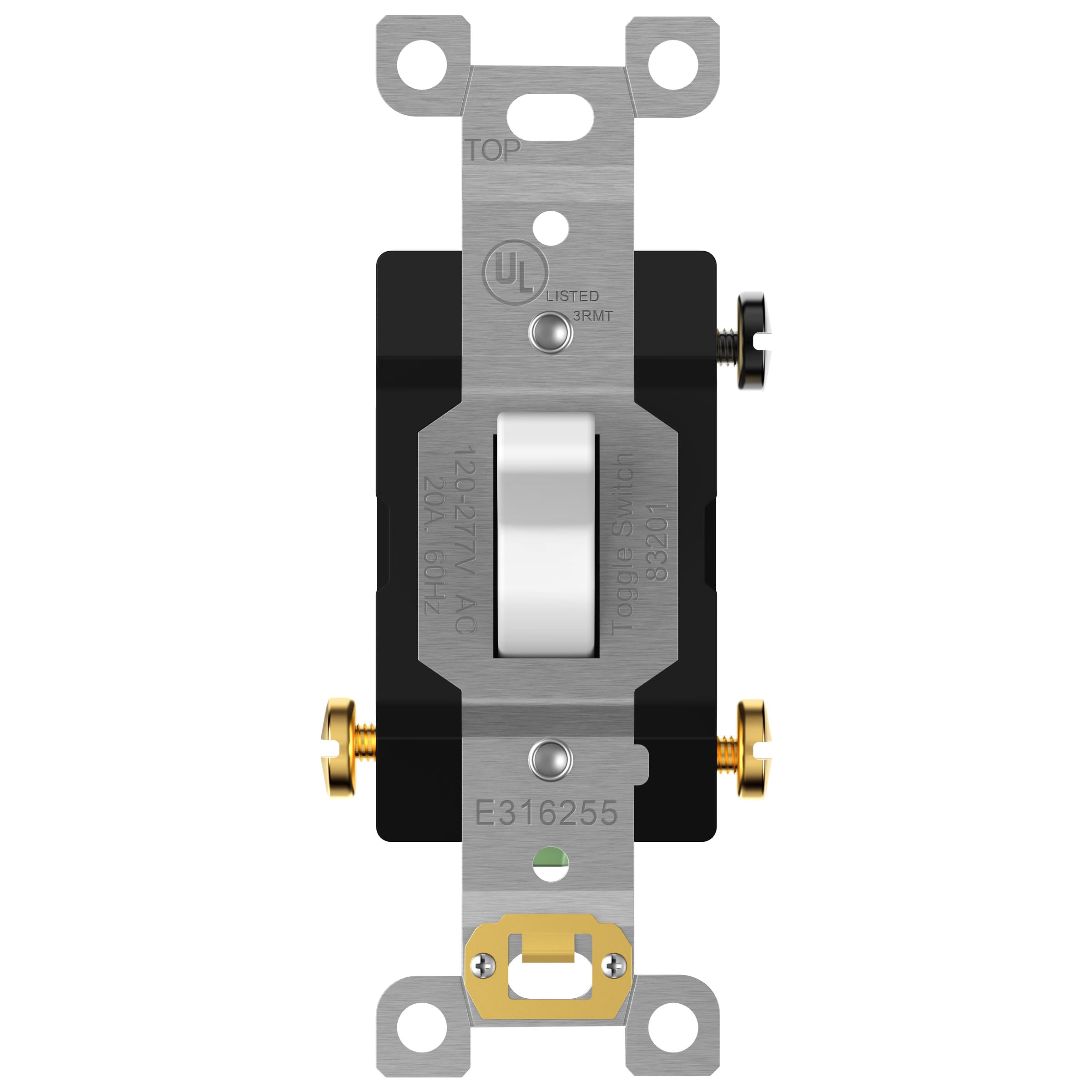 ENERLITES 20 Amp Toggle Light Switch, 3-Way or Single Pole, 20A 120/277V, Grounding Screw, Heavy Duty Commercial Grade