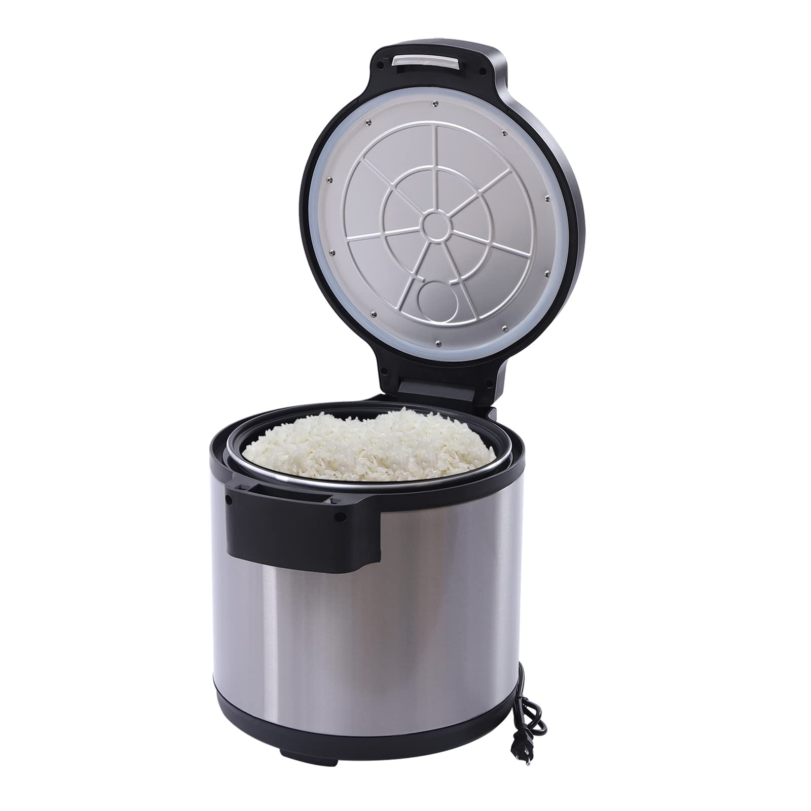 19L/20QT Commercial Rice Warmer, 110V 100W Non-stick Inner Pot Electric Rice Warmer with Rice Scoop, Restaurant Stainless Steel Rice Warmer with Dual Temperature Control, Warm Function Only