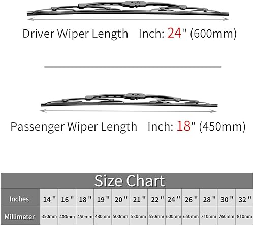 Miniatura 2 de OTUAYAUTO Factory - Repuesto para limpiaparabrisas delantero de 24 pulgadas + 18 pulgadas, repuesto para Toyota Corolla 2002-2008