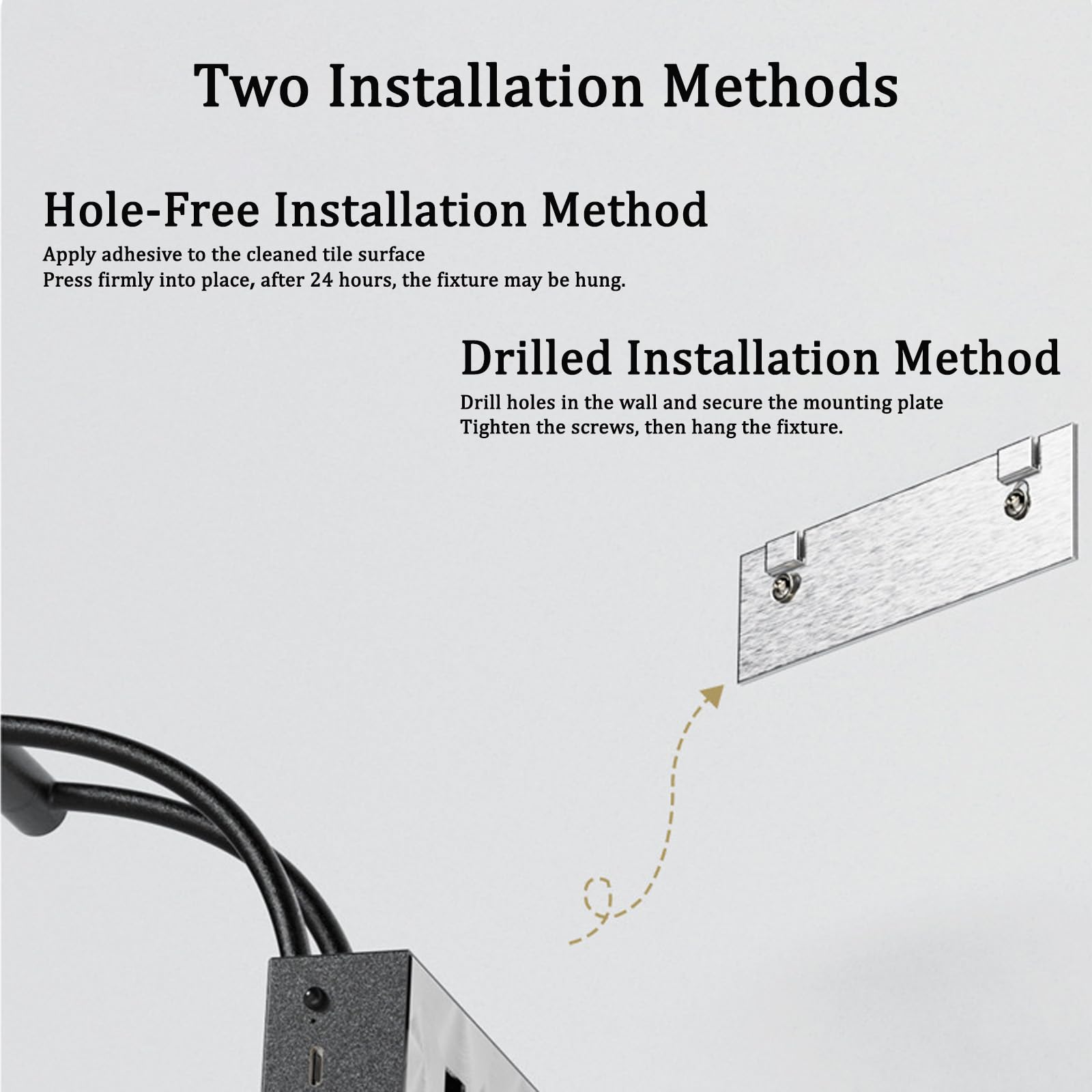 LED Lampada Specchio Bagno Ricaricabile Applique da Parete con Telecomando Dimmerabile Iluminazioni per Pareti Angolo Regolabile per Illuminare Quadri Soggiorno Trucco (Nero 40cm,2 Pezzi)