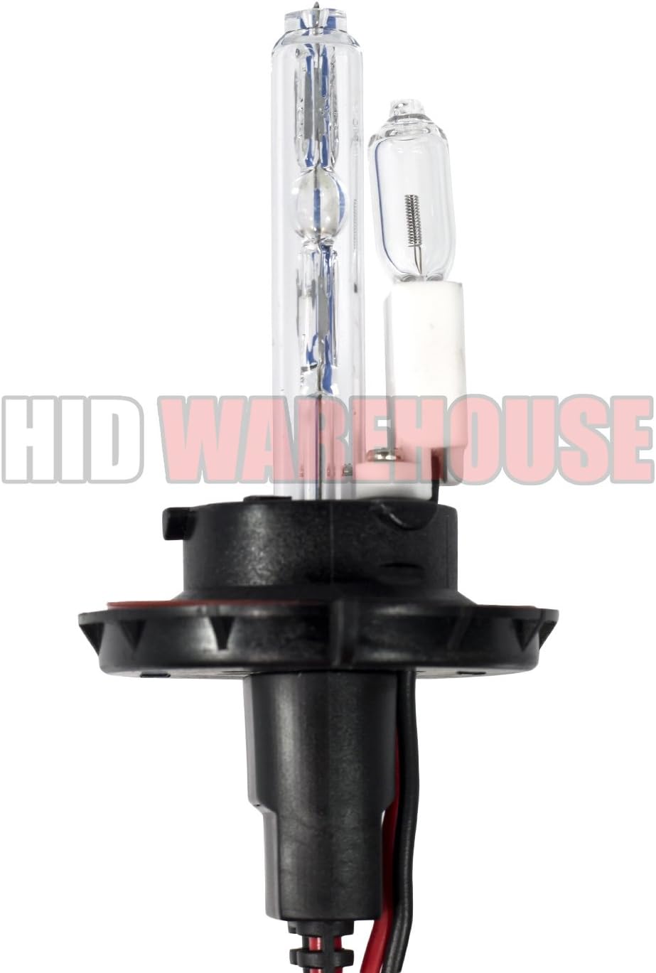 HIDWarehouse H13 5K 55W AC Xenon Bundle - Xenon Headlight Bulb with Slim AC Ballast - 9008, 5000K Bright White - Xenon Bulbs - 1 Pair