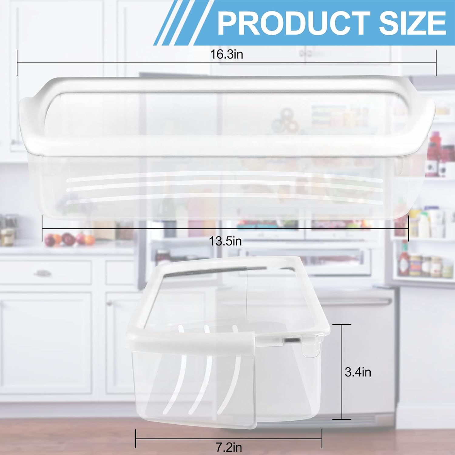 2 PACKS W10321304 Refrigerator Door Shelf by AMI PARTS Fit for Whirl-pool fridge shelf replacement WRS325FDAM02 WRS325FDAM04 WRS325FDAB02 WRS325FDAB06 WRS325FDAD02, Replaces AP6019471 PS11752778