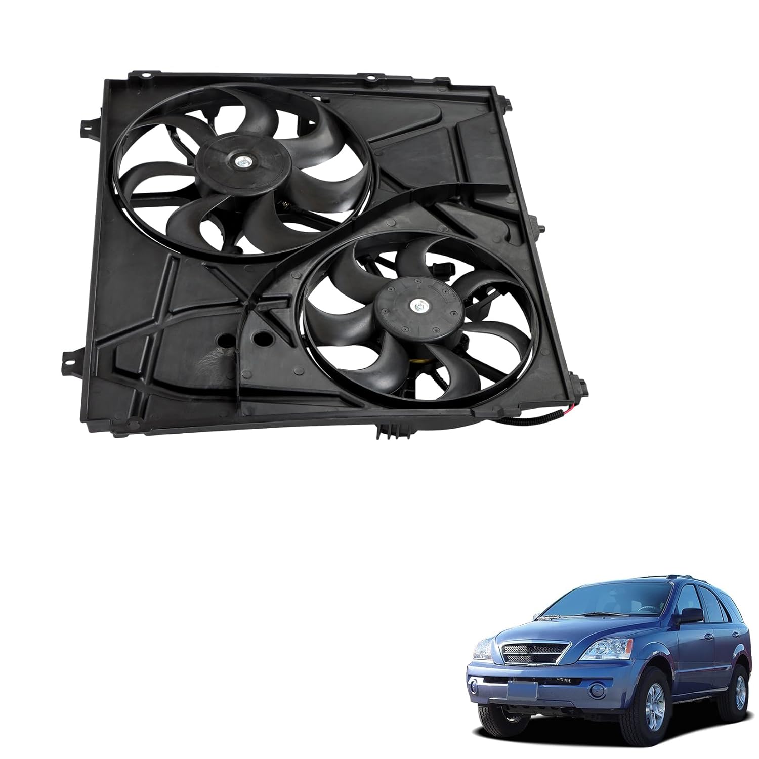 Radiator Cooling Fan Black Replacement for So-rento 3.5L 2003-2006