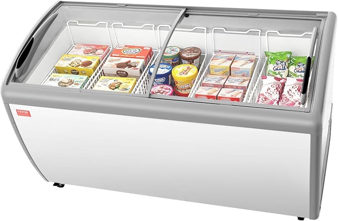 VEVOR Commercial Ice Cream Display Case, 16.3 Cu.ft Chest Freezer,