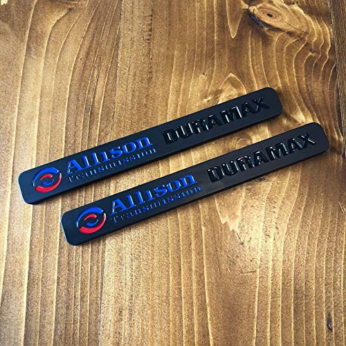 Image of PAIR DURAMAX DIESEL /ALLISON TRANSMISSION EMBLEMS REPLACEMENT FOR SILVERADO /SIERRA 2500 3500 (Blue /Black)