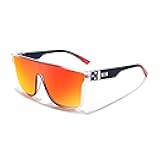 Sunglasses for Women Men, Fashion Mirrored Single Lens, Driving Beach Sunnies UV400 Shades B2996