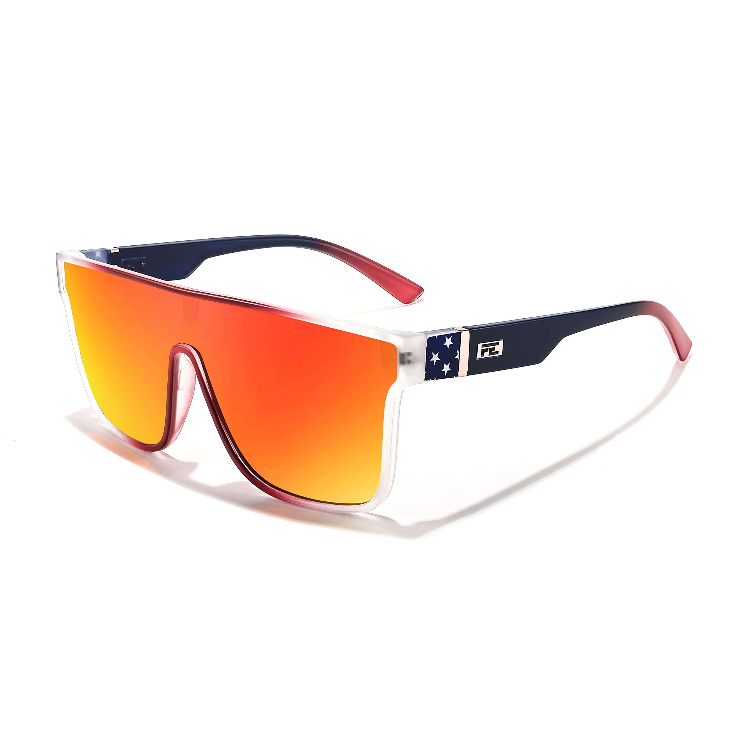 FEISEDY Sunglasses for Women Men, Fashion Mirrored Single Lens Shades