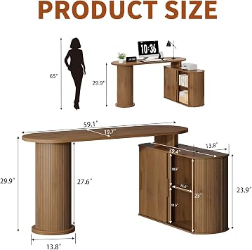 L Shaped Office Desk, 59 Corner Computer Desk, Small Corner Desk, Walnut
