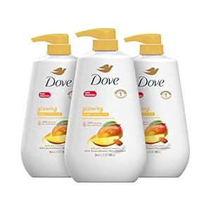 Dove Body Wash with Pump Glowing Mango & Almond Butter 3 Count for Renewed, Healthy-Looking Skin Gentle Skin Cleanser with 24hr Renewing MicroMoisture 30.6 oz