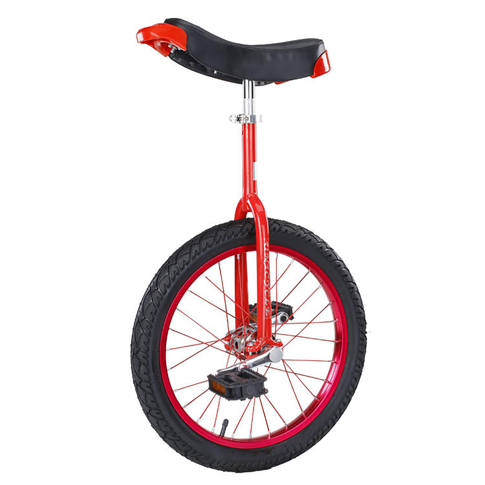 QWEASDF Monociclo, monocicli, Uniciclo, 16", 18", 20", 24", Ruota Monociclo, Una Ruota Bici, a Perfetta Tenuta di butile Pneumatico Ruota Bicicletta Sport Fitness Exercise Salute,Rosso,18 ''