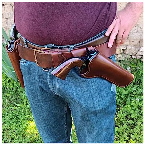 Holster Revolver PU Cuir Marron - Style Cowboy Western Médiéval pour Cosplay Steampunk