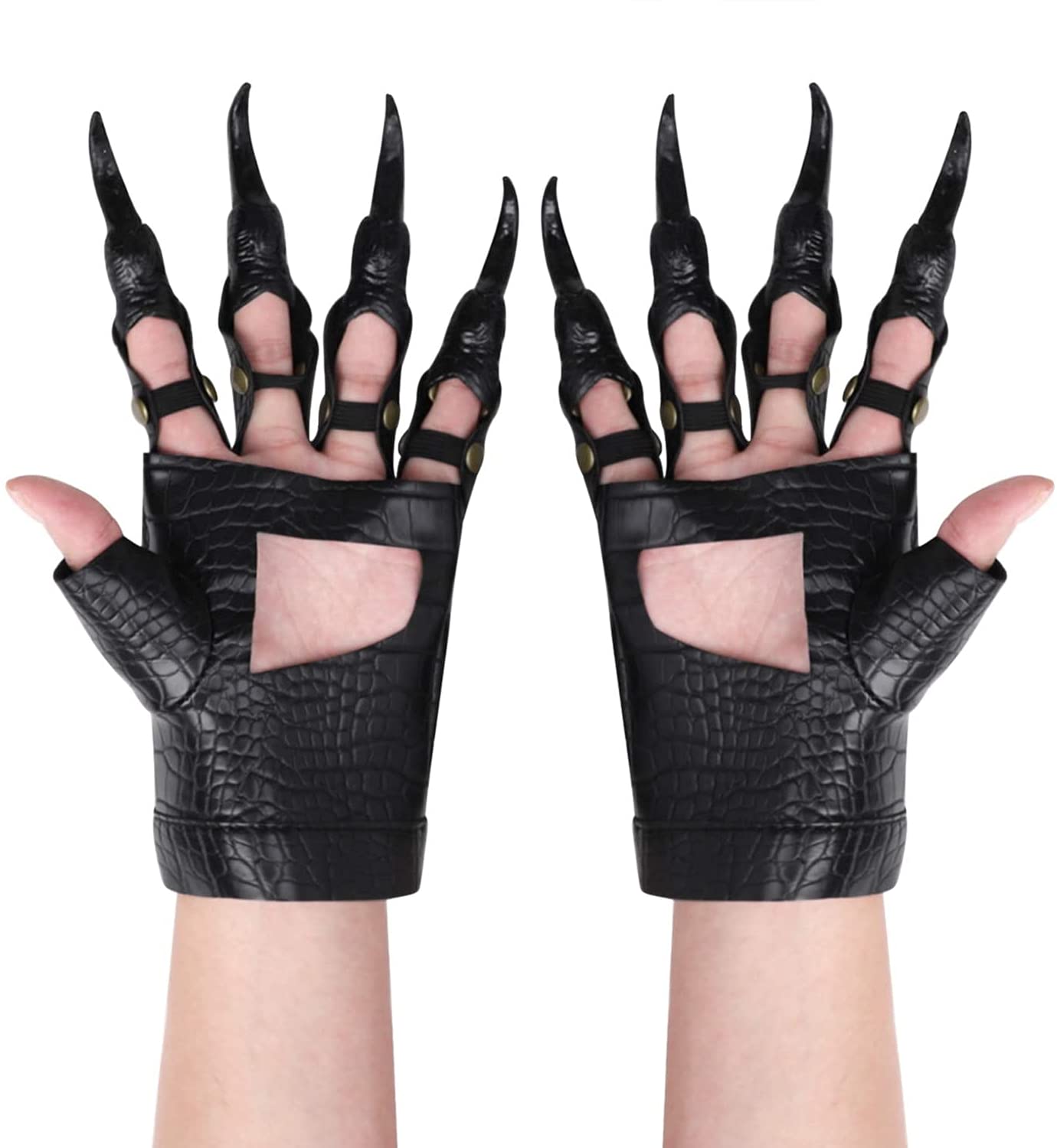 Halloween Party Dragon Claw Gloves Faux Leather Hand Glove Animal Claws Dress UP Costume Pro Dinosaur Paw Gloves