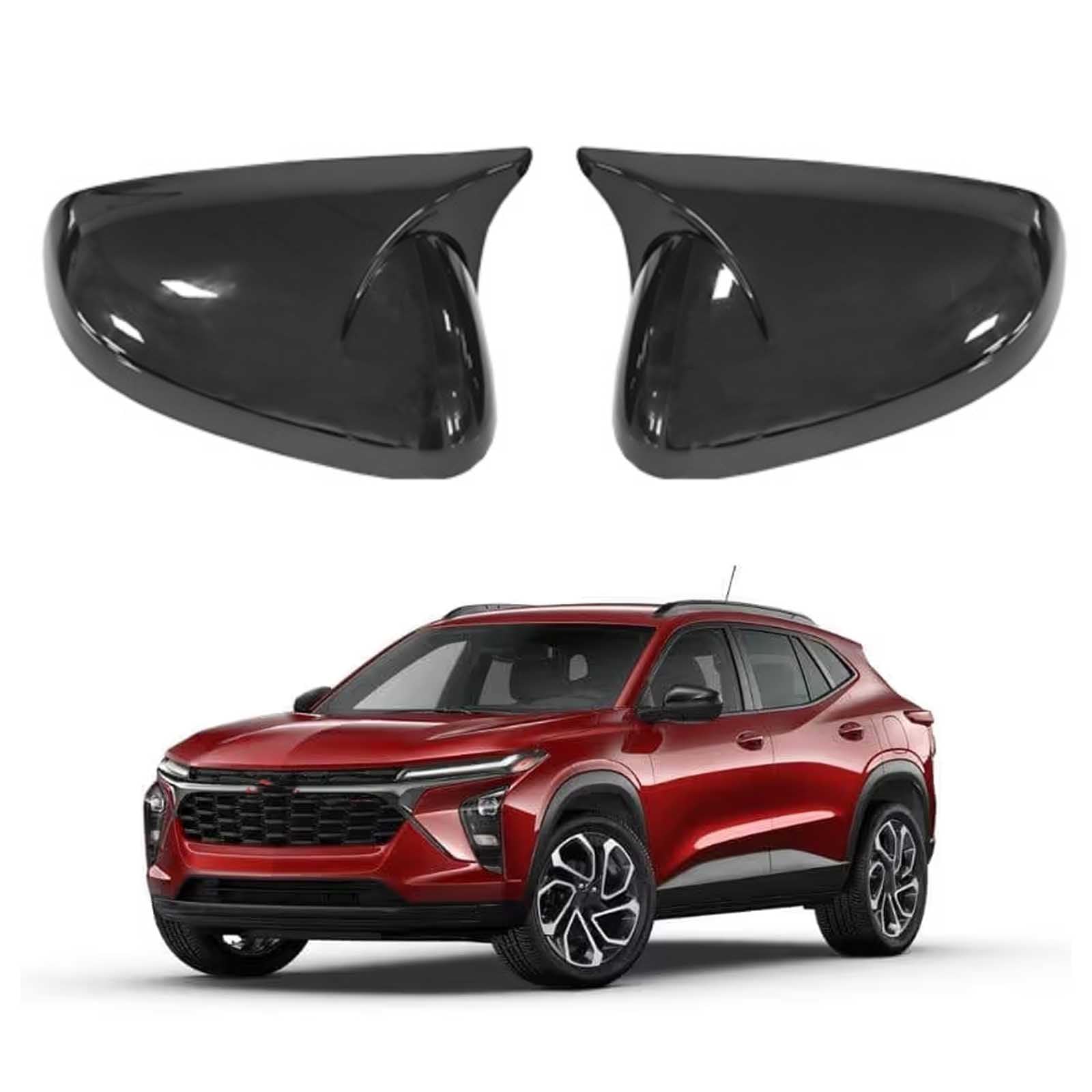 PAPEP Door Mirror Cover Caps for Trax 2024, Left Right Side Wing Rearview Mirror Cover Lid 2 Pieces Exterior Styling Accessory,Glossy black