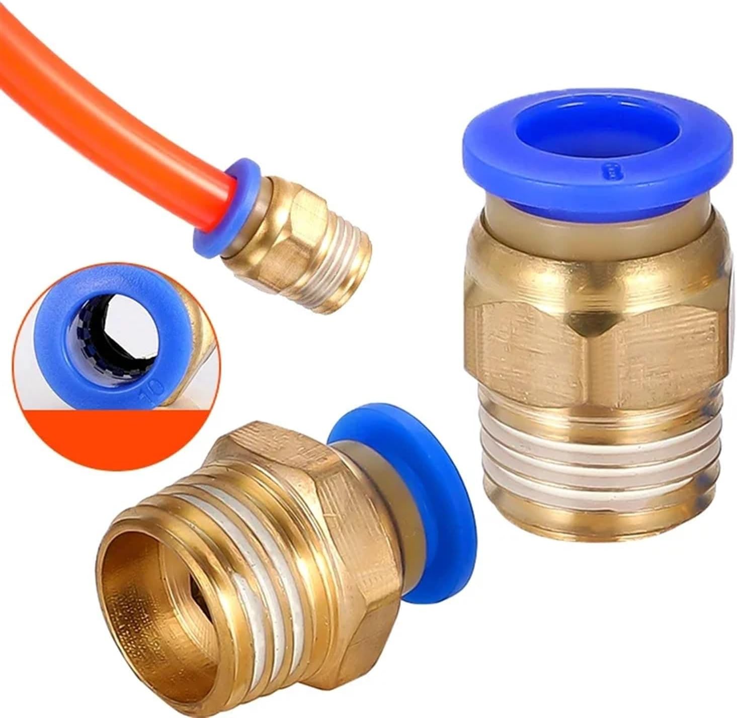 50PCS Pneumatic Air Connector Fitting PC 4mm 6mm 8mm 10mm 12mm Thread 1/8" 1/4" 3/8" 1/2" Hose Fittings Pipe Quick Connectors(PC6-M5)