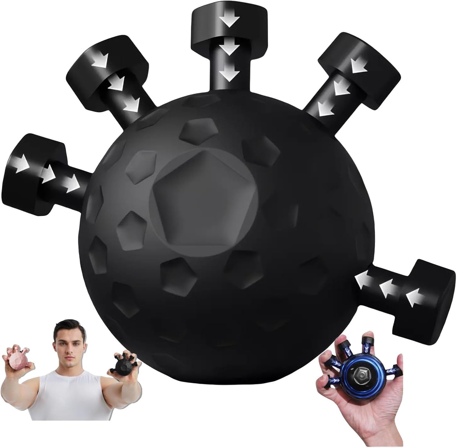 Hand Grip Strengthener Ball, Finger & Forearm Exerciser Trainer, Wrist Strengthener for Gym Workout, Stress Relief Grip Ball, Adjustable Resistance for Men Women-picture-24