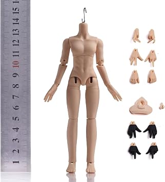 1/12 Scale Asi 3.0 BJD Doll Body 14cm Abdominal Muscle Action Figure Joint Body Replacement Doll Accessories Almond