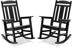 LUE BONA Outdoor Rocking Chairs Set of 2: Weatherproof Relaxation