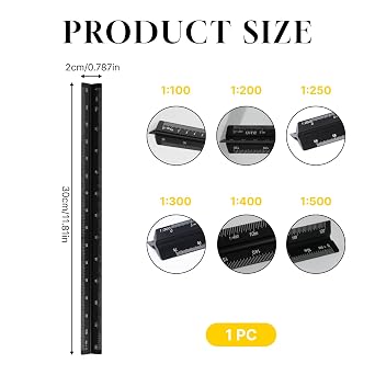 30cm Precision Durable Scale Ruler for Architects Engineers Students