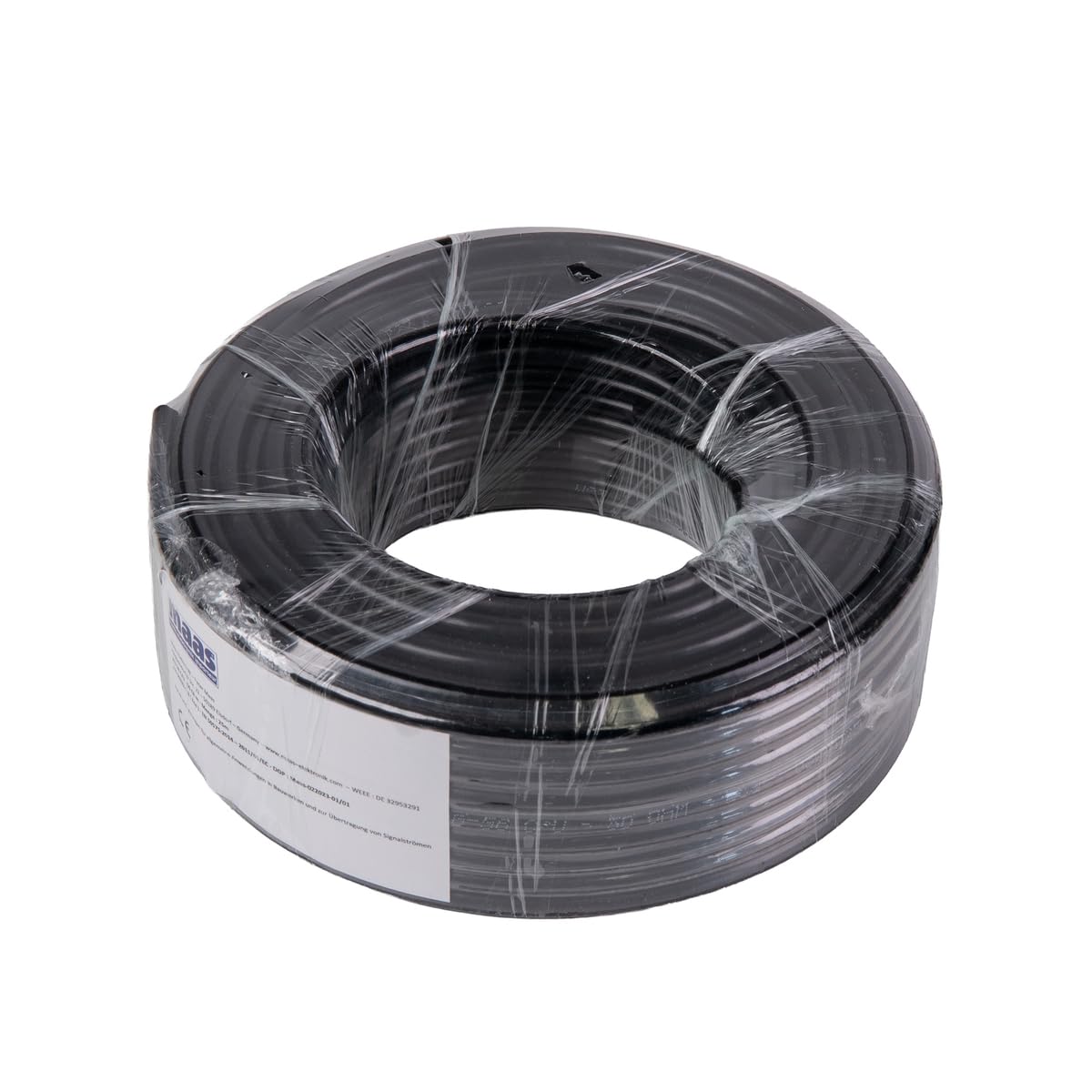 MAAS RG 58-C/U ECO - Cable coaxial (25 m, conductor interno de cobre, 25 m), color negro