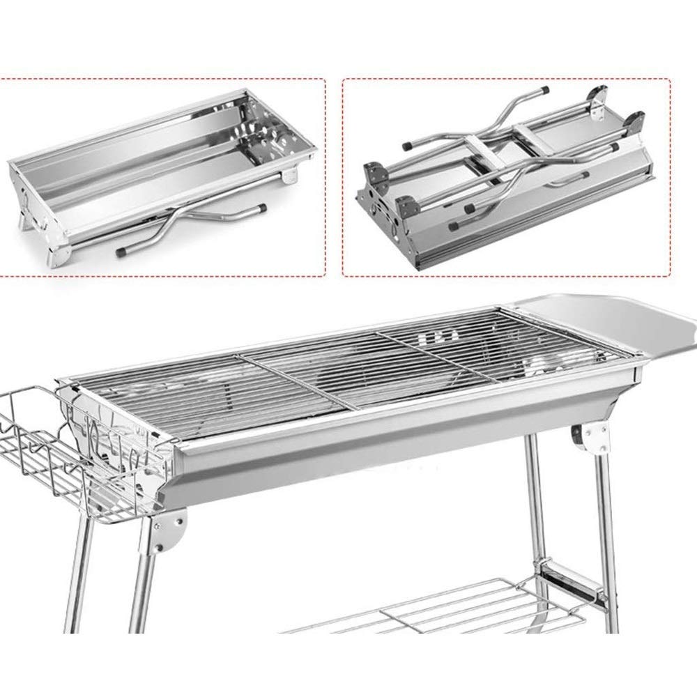 Supporto per barbecue, Griglia for barbecue Barbecue Cucina domestica Picnic multi-persona a carbone addensato di qualità con ripiano da picnic pieghevole portatile selvaggio