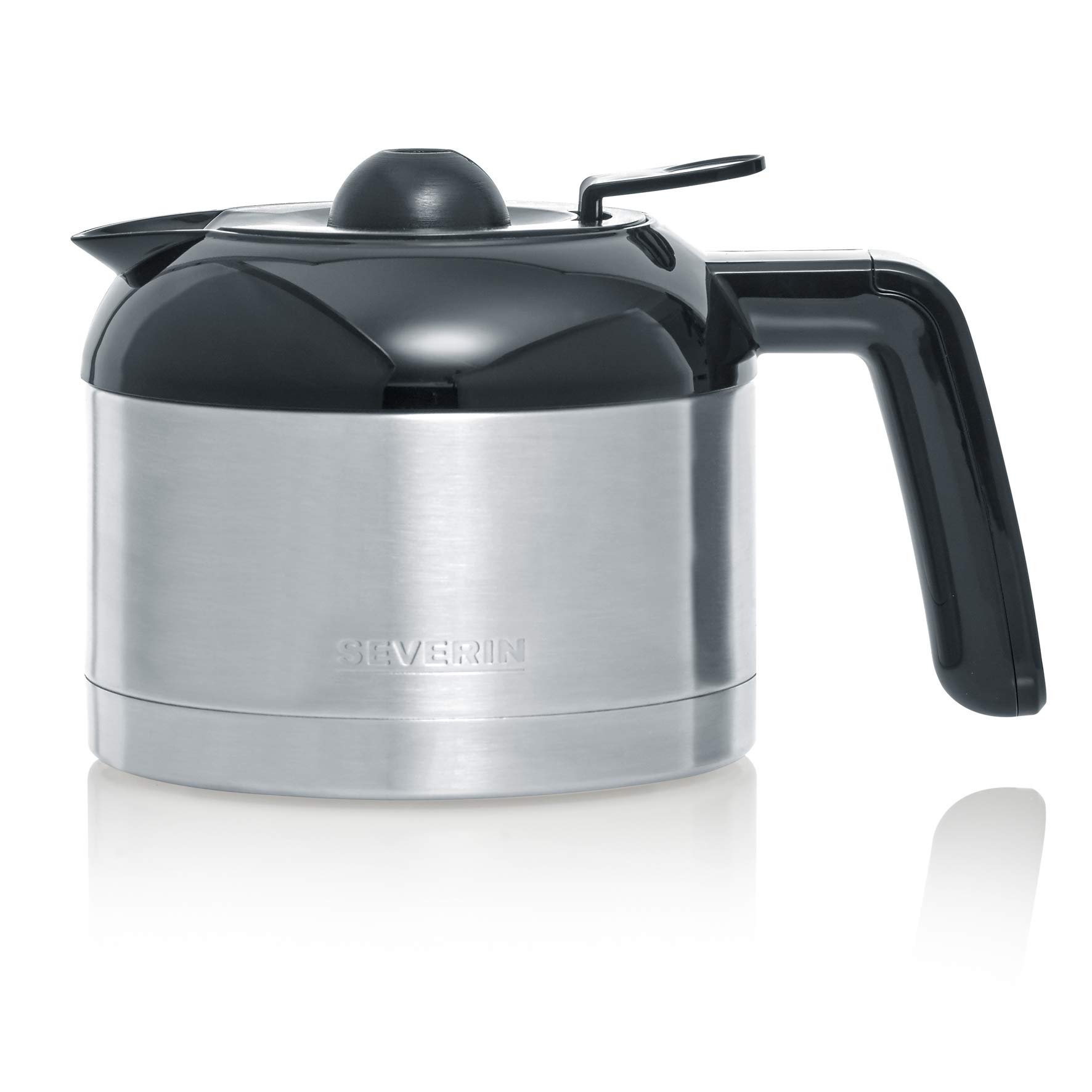 SEVERIN Cafetière Filtre "TypeSwitch", 1 000W, 1L, Juqu'à 8 tasses, Sélecteur d’arôme, Verseuse isotherme, Inox/Noir, KA 4845