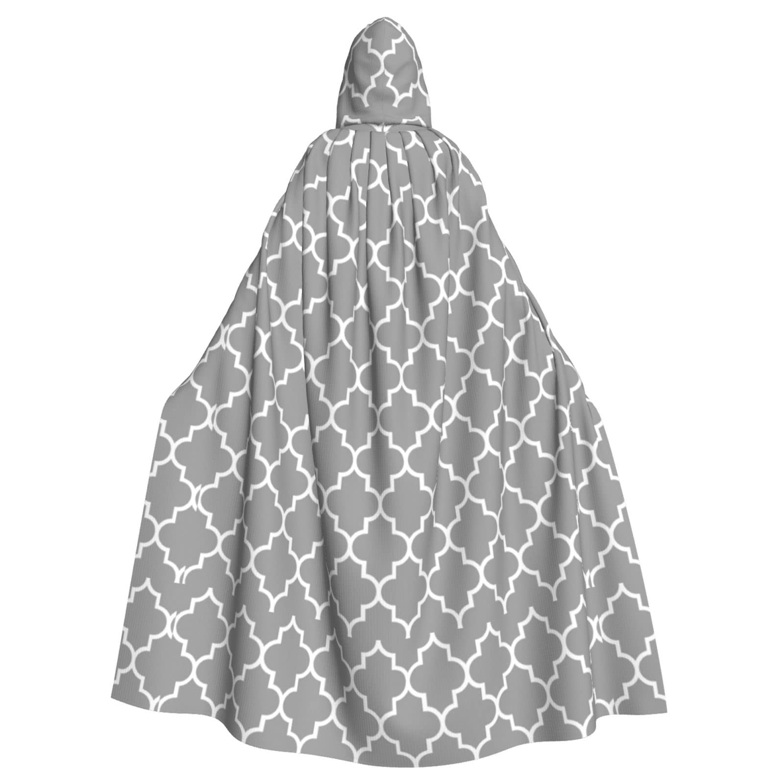 Quatrefoil Grey Unisex Hooded Halloween Cloak Cosplay Halloween Christmas Fancy Dress Costumes For Adults โ image 1