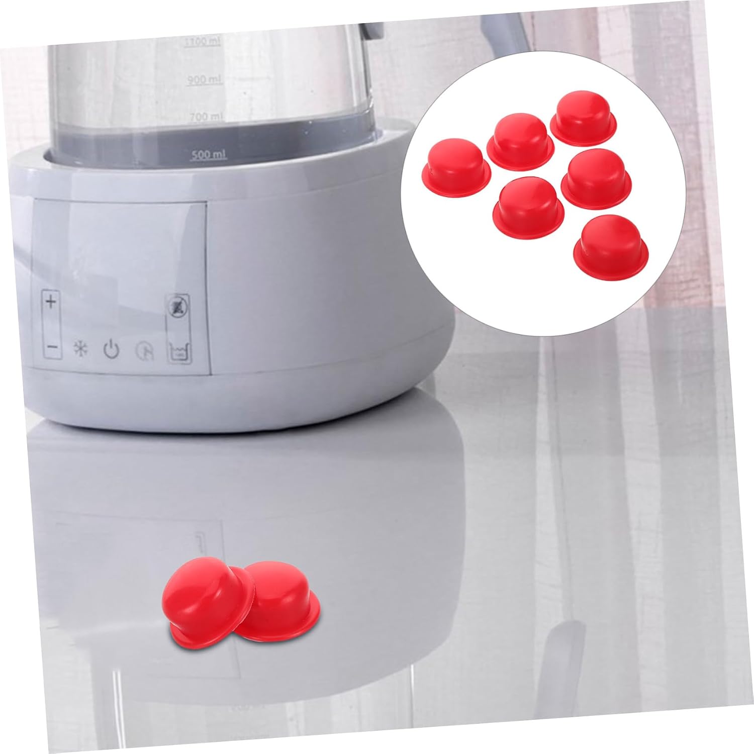 Soda Machine Accessories 6pcs Silicone Seal Plugs for Red Covers
