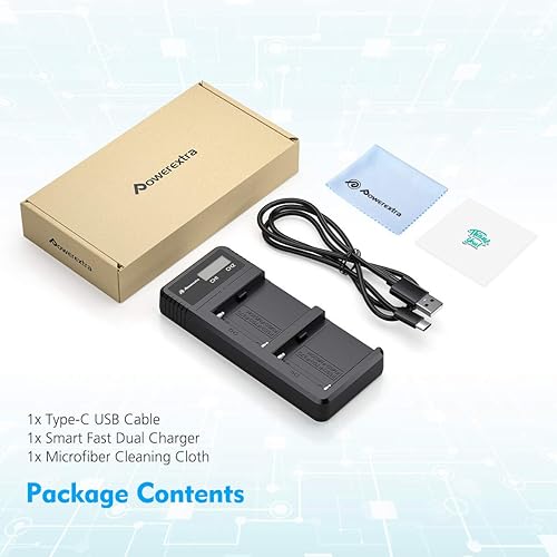 Miniatura 7 de Powerextra - Cargador rápido doble USB con pantalla LCD para batería Sony NP-F970 NP-F930 NP-F950 NP-F960 NP-F550 NP-F530 NP-F330 NP-F570
