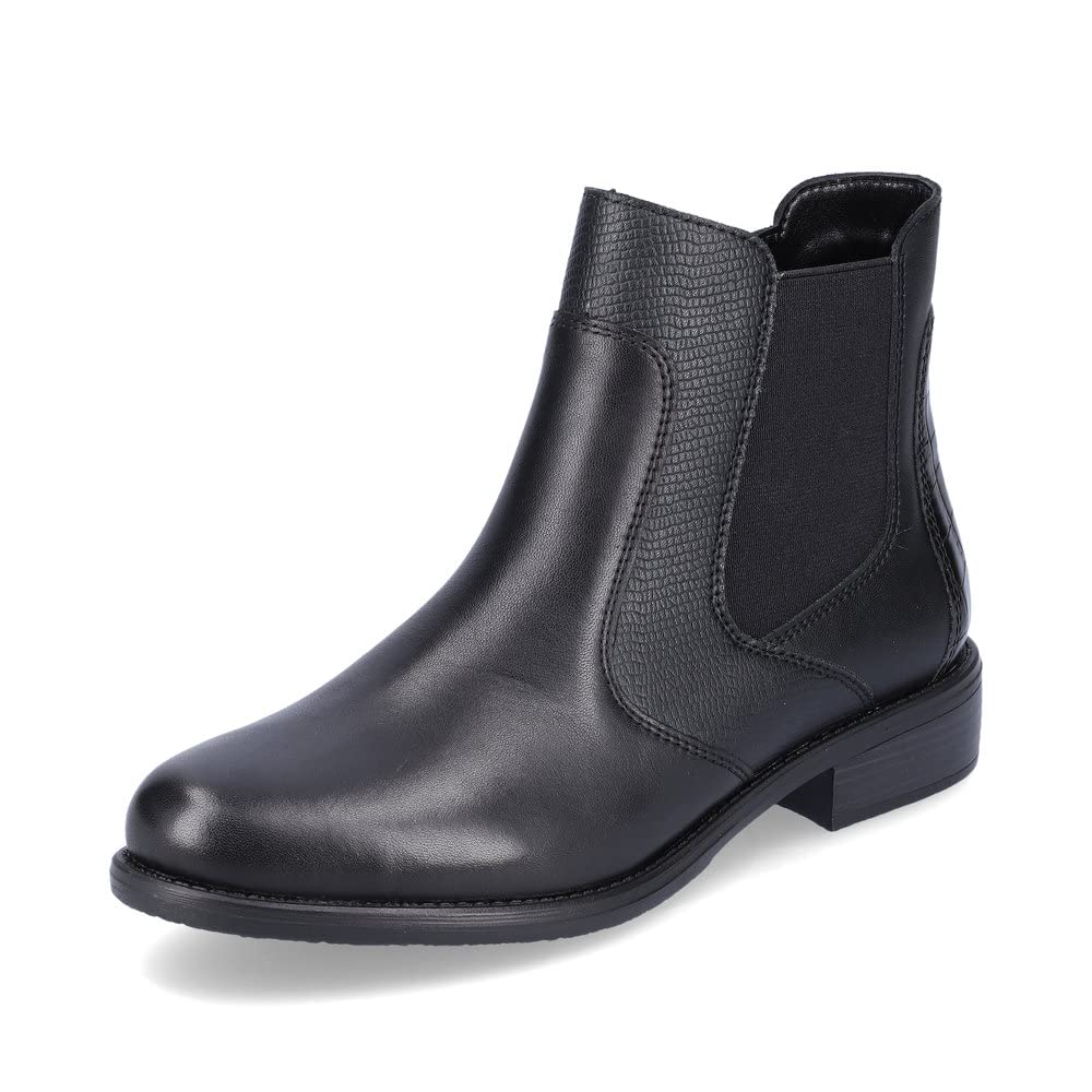 Remonte Women Ankle Boots D0F70, Ladies Chelsea Boots,Removable Insole,Low Boots,Half Boots,Bootie,Slip Boot,Flat,Schwarz,36 EU / 3.5 UK