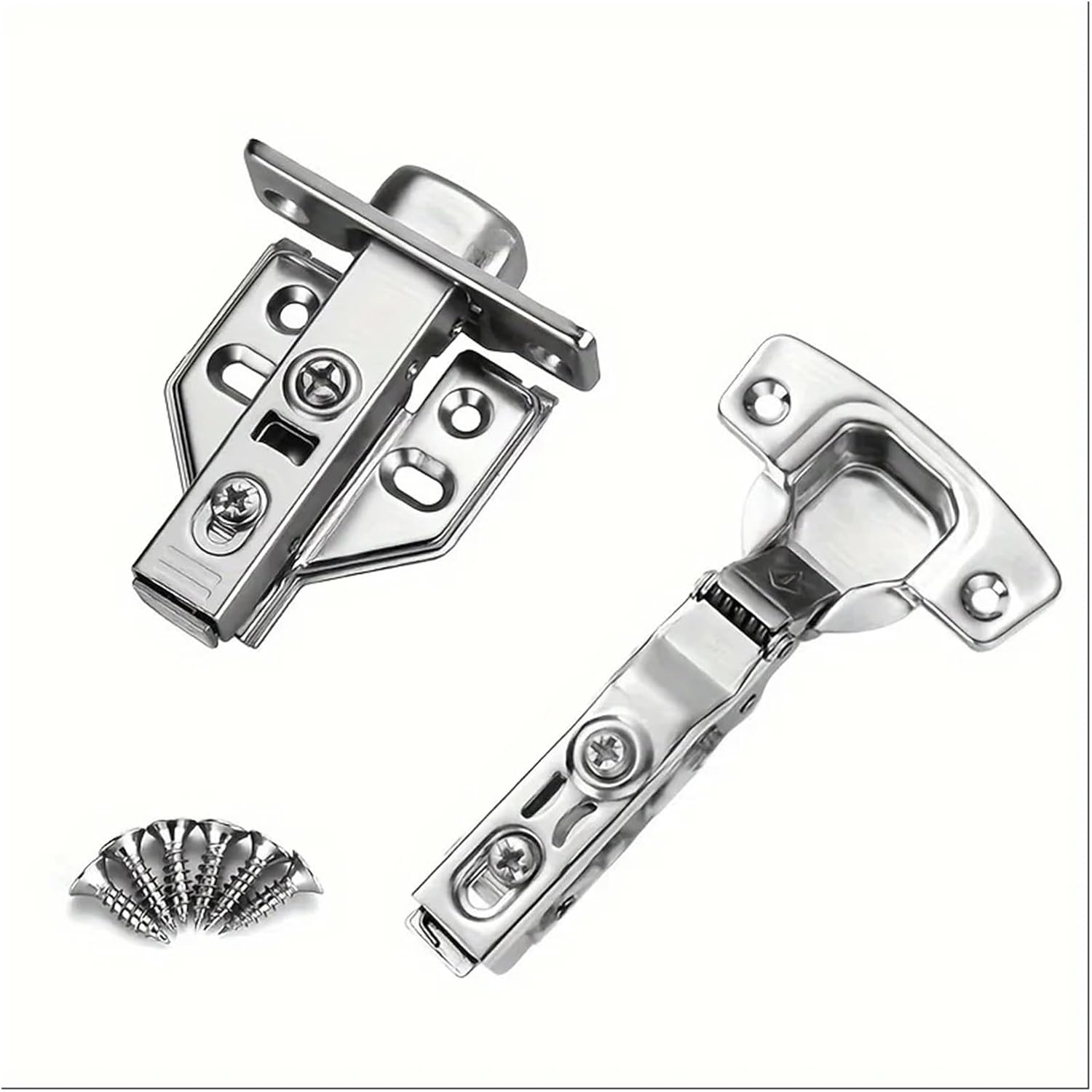 Stainless Steel Soft Close Hydraulic Cabinet Door Hinges - Quiet, Durable, and Easy to Install for All Furniture(Xiao Gdp,1pcs)