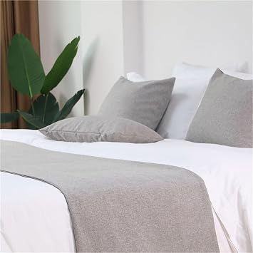 Bed Runner for Queen Size,Simple Solid Color Bed Scarf for King Size,Polyester Double-Sided Use No Fading Bedding Scarf Protection for Twin Size,for Home Hotel Guesthouse