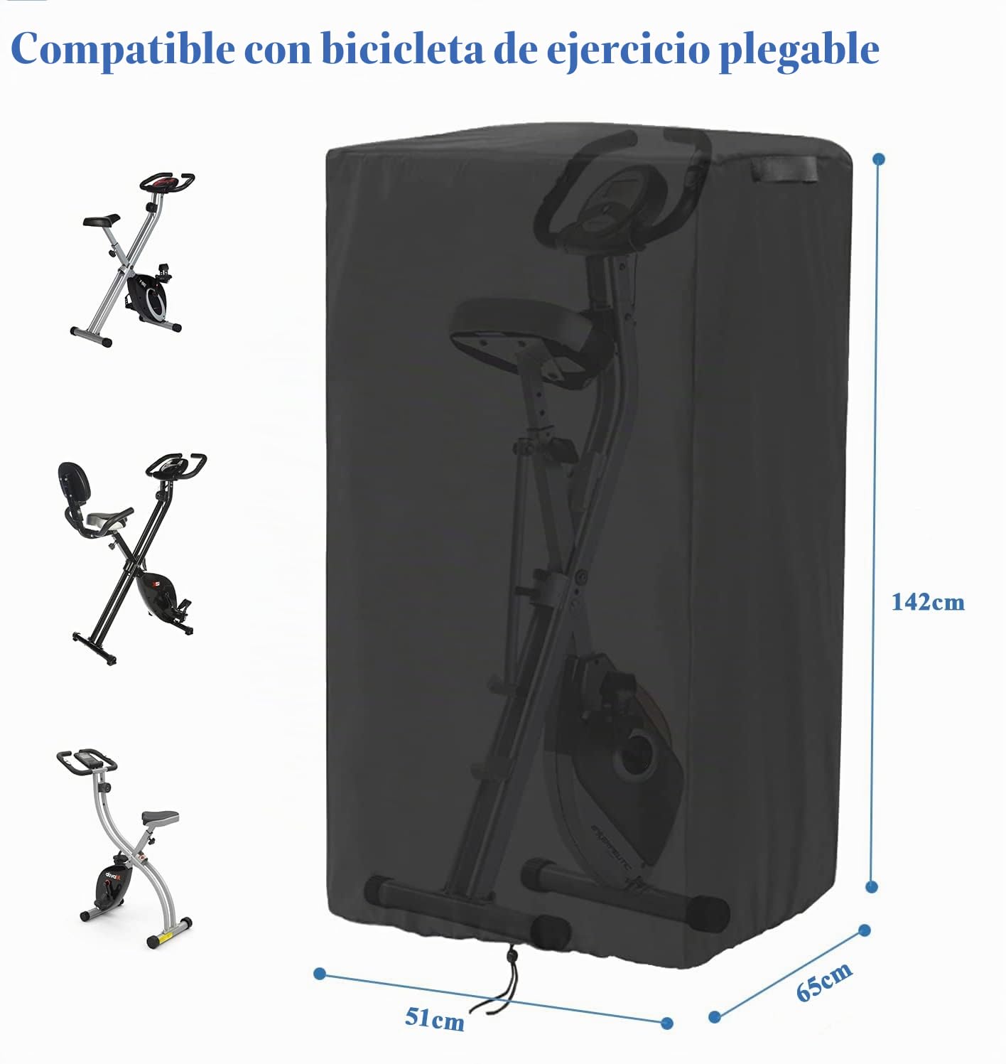 Onlyme - Funda plegable para bicicleta estática para uso doméstico, impermeable, a prueba de polvo, para equipos de fitness en interiores