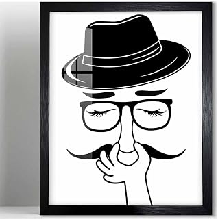Biufo Humorous Bathroom Wall Art Poster, Bad Smell Minimalistic Canvas Print Art Decor, Bathroom Picture Sign Wall Decor (10L x 8W, Framed)